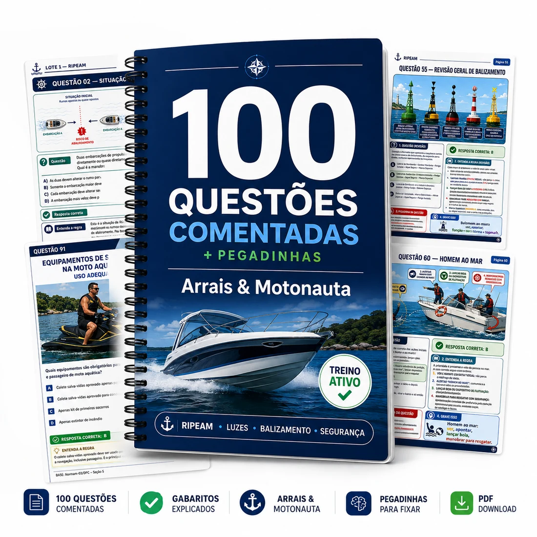 Mockup do Treinamento 100 Questões
